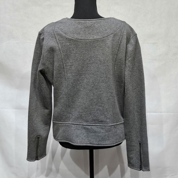 Athleta Quilted Front Asymmetrical Zip Up Grey Jacket Size XL - Picture 5 of 9